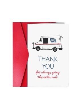 USPS Postal Worker Thank You Card with Red Envelope NEW